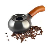 150G Manual Coffee Beans Roasting Machine Handy Ceramic Coffee Self Roasting with Cow Leather Grip Handmade Ceramic Coffee Bean Roaster