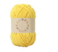 150g Thin Ice Strip Warm Velvet Chenille Yarn - Medium Thick DIY Knitting Yarn for Crafts, Sweaters, Scarves, Hats, and Pillows(Chicken Yellow)