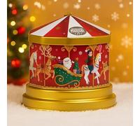 150g Traditional Decorative Design Musical Carousel Fudge Tin Christmas Xmas Gift Decoration