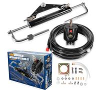 150HP Hydraulic Outboard Steering Kit - 6.9 Mpa Helm Pump, 409.7 kgf Cylinder, 26ft Cuttable Nylon Hoses - Built-in Two-Way Lock for Single-Engine Boats - Ideal for Pontoon, Fishing, Deck & Runabouts