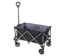150Kg Folding Cart, 100L Heavy-Duty Polyester Utility Trolley for Beach, Grocery, Sports, Camping - Black, Garden & Lawn Care Helper