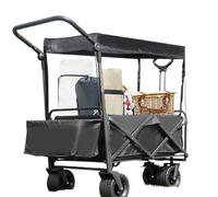 150L Beach Trolley with Wider Thicker Wheels - Folding Grocery Cart with Adjustable Handle for Easy Travel Shopping & Camping Adventures