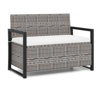 150L Outdoor Storage Bench PE Rattan Deck Box Seat With Cushion-Gray Gymax Grey One Size