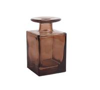 150ML 5OZ Amber Glass Diffuser Bottles Refillable Vintage Reed Diffuser Bottle Flower Bud Vases Decorative Bottle Diffuser Jars Fragrance Accessories for Home and Office(Square)