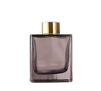 150ML/5OZ Square Glass Diffuser Bottles with Gold Caps Modern Fragrance Glass Reed Diffuser Bottles Aromatherapy Bottle Diffuser Jar Flower Bud Vases Fragrance Accessories(Brown)