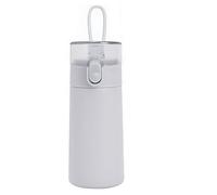 150ml Insulated Small Water Bottle with Straw - 304 Stainless Steel Flask with One-Hand Open Design, Leak-Proof Locking Lid Flask, 4-6 Hours Hot/Cold Retention & Portable for Coffee Milk(Light Grey)