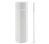 150ml Mini Water Bottle, Small Insulated Stainless Steel Purse Bottle, Small Leak-proof Pocket Water Bottle with Straw Cleaning Brush, Women Slim Water Flask Keeps Drink Cold&Hot for Travel, White