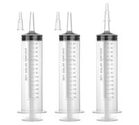 150mL Plastic Syringe for Liquid - 20 Pack Large Syringes with Adapter for Scientific Labs, Feeding, Oil Filling, Individually Wrapped
