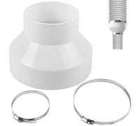 150mm-100mm/6-4 in Round Ducting Reducer with 2 Stainless Hose Clips, Circular Air Duct Reducing Adapter, HVAC Pipe Reduction Connector Fitting for Extractor Fans, Cooker Hood,Tumble Dryer Ventilation