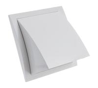 Ø 150mm / 6'' Cowled Duct Cover with Gravity Flap - Ventilation Grille with Rain and Wind Protection - External Air Vent Covers - ABS Plastic White
