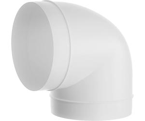 150mm 6 Inch 90 Degree Elbow Bend - White PVC Round Ducting Joint for Rigid Duct Pipe or Flexible Hose Ventilation Systems