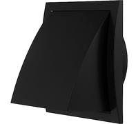 Ø 150mm / 6 inch Anthracite Plastic Cowled Ventilation Grille - Air Vent Cover with Backdraught Shutter/Gravity Flap - External Grille with Round Spigot