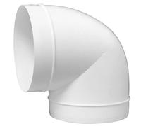 150mm / 6 Inch Duct Connector - 90 Degree Elbow - Round PVC Ducting - Ventilation Pipe, Hose, Bend, Tube