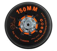 150mm 6-Inch Hook & Loops DA Sander Backing Plate Pad with 37 Holes for Orbital Sander High Speed 12000 RPM 5/16-24 Thread Sanding Pad for Efficient Dust Extraction and Balanced Sanding