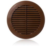 Ø 150mm / 6 inch Plastic Round Ventilation Grille with Anti-Insect Mesh - Brown Air Vent Cover