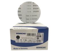 150mm 6 inch sanding discs film Starcke plain pads, hook and loop, grit P1000, pack of 100