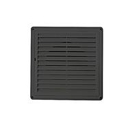 150mm Black Louvred Wall Vent Grille Square Grille Vent with Flyscreen