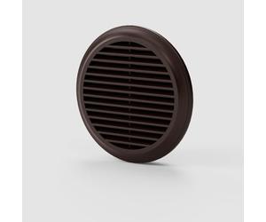 150mm Brown Round Fixed Blade External Wall Vent Grille - Soffit Cover for Ducting, Extractor Fan, Bathroom, Kitchen, HVAC, Indoor & Outdoor Air Ventilation, Louvred Outlet