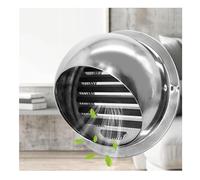 150mm Bull Nose External Vents Stainless Steel Extractor Fan Vent Cover with Louvres Flyscreen Round Air Vent Covers for Wall Ceiling Ventilation Grille HVAC System Tumble Dryer(6.7in(170mm))