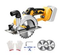 150mm Cordless Circular Saw Compatible with Dewalt 20V Battery (No Battery) | Brushless Circular Saw, 6000rpm 3 Speed, with 0-45° Bevel, 56mm Cutting Depth, Digital Display, 2 Blades, Gloves, Goggles