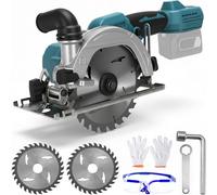 150mm Cordless Circular Saw Compatible with Makita 18V Battery - Mini Circular Saw with Brushless Motor(6800 RPM), 2 Blades, 0-55mm Depth Cut for Wood and Thin Metal (Without Battery)