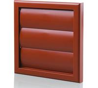 150mm Cottage Red Gravity Flap External Wall Vent - Push Fit Extractor Fan Outlet Grille for Bathroom Kitchen Ducting, Weather-Resistant PVC Vent Cover