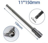 150mm Magnetic Hexagon Drill for Nut Bit Socket Home Extension Sleeve Wrench Chrome Vanadium Steel for Driver Electric or Pneumatic Screwdrivers Drills for 6mm-19mm for (11mm)