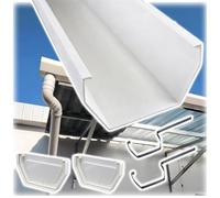 150mm PVC Roof Gutter Kit with Brackets & End Caps for Eaves | 150mm PVC rain gutter with 2 bendable metal brackets and 2 end caps for roof runoff control(Natural,15x150cm(6x59in))