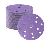 150mm Sanding Discs,100PCS 15 Holes Hook and Loop Sanding Disc,20 Each of 80/120/180/240/320 Mixed Grits, 6 Inch Sanding Pads for Random Orbital Sander