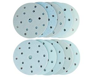 150mm Sanding Discs, 100Pcs 6 Inches15 Holes Sanding Discs,10Pcs Each of 40/60/ 80/120/ 180/240/ 320/400/ 600/800 Assorted Grits Hook and Loop Sanding disc for Random Orbital Sander