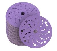 150mm Sanding Discs 50Pcs Orbital Sander Discs, 40/80/120/240/320 Assorted Grits Multi-Hole Hook and Loop Sanding Disc, Long lasting, Virtually Dust-Fee for Random Orbital Sander