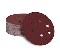 150mm Sanding Discs 80 Grit Sandpaper Sheet, 50Pcs Orbital Sander Discs Hook and Loop, 150mm Sanding Pads for Random Orbital Sander(6 Inch, 6 Holes)