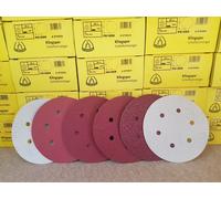 150mm Sanding Discs / Sandpaper KLINGSPOR 6'' Orbital Sander HookNLoop - 6 Hole