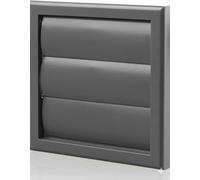 150mm Slate Grey External Air Vent with Gravity Louvres - Lightweight Push Fit Extractor Fan Grille for 6 Inch Ducting, Durable All-Weather Wall Vent Cover