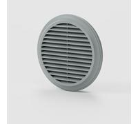 150mm Slate Grey Round External Wall Vent Grille - Fixed Blade Soffit Cover with Louvered Design - Durable Air Outlet for Bathroom, Kitchen, Dryer, or Ventilation Duct Systems