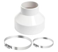 150mm to 100mm Duct Reducer, 150 to 100 mm Duct Connector for Extractor Fan Ducting, 3-Piece Set for 4 Inch Ducting and 100mm Ductings Pipe, Hose Clip Compatible