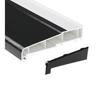 150mm Window Sill uPVC Plastic External Door Cill (with End Caps) - Black, 2m