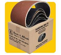 150mm x 1220mm 150mmx1220mm Sanding Belt Assorted Pack,6 Pcs(2 Each of 80 120 150 Grits) Aluminum Oxide for Sander