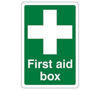 150mmx200mm First Aid Box Sign Rigid Plastic