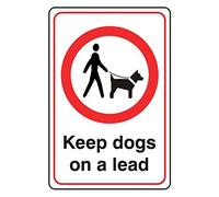 150mmx200mm Keep Dogs on a Lead Sign Sticker Self Adhesive