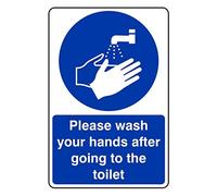 150mmx200mm Please Wash Your Hands After Going To The Toilet Catering Sign Rigid Plastic