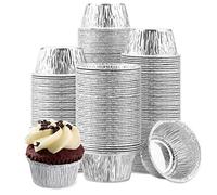 150Pack Dessert Tin Foil Cup 4 oz Disposable Foil Baking Cups Ramekins Baking Cups for Tart, Souffle, Appetizer