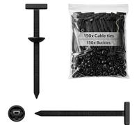 150Pack Nylon Universal Cable Tie Buckle, Zipper Clips for Cars, T Style Zip Ties Button Fixion Tools, Automotive Plastic Rivet Push Pin, Auto Body Parts Trim, Bumper Retainer Fender Liner Door Panel
