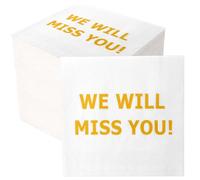 150Pack We Will Miss You Cocktail Napkins Gold Disposable Paper Napkins 2-ply Retirement Dinner Napkins Farewell Going Away Party Napkins for Coworker Leaving Goodbye Celebration Graduation Party Deco