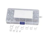150pc Zinc Plated Spring Clamp Set, 5-14mm Double Wire Hose Fasteners | Provides a 150-piece set covering 10 common diameters from 5mm to 14mm to ensure you have the required size on hand for