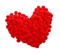 150Pcs 1 Inch Red, Red Craft Small for Crafts Red Puff Balls Fuzzy Pompom Puff Balls Soft and Fluffy Craft for DIY Art Creative Crafts Decorations