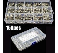 150pcs 5x20mm Quick Blow Glass Tube Fuse Assorted Kit with 0 1A to 30A Fast Acting Fuses for Electrical Repair and DIY Projects