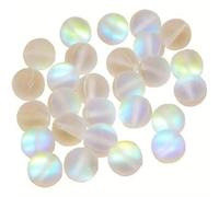 150PCS 8mm Matte Crystal Glass Beads, Aurora Moonstone Round Beads for Jewelry Making, Bracelets, Earrings & DIY Crafts, One Size, Alloy Steel, No Gemstone