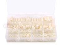 150pcs ABS Round Spacer Assortment Kit, Non Threaded Column Standoff Screw Nut Support Spacer with Plastic Box, M6 10 Sizes