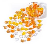 150PCS Acrylic Diamond Crystals Fake Crushed Ice Rock for Vase,MixYellow